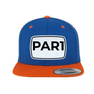 Tvílit snapback derhúfa með leðurpatch fyrir texta eða lógó