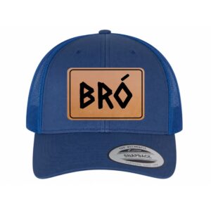 Trucker derhúfa með leðurpatch og loftgóðu neti