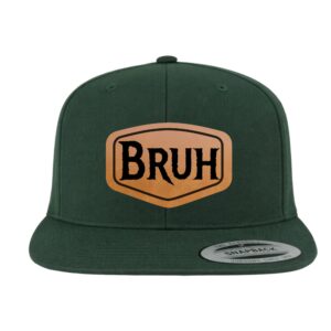 Klassísk snapback derhúfa með leðurpatch fyrir texta eða lógó